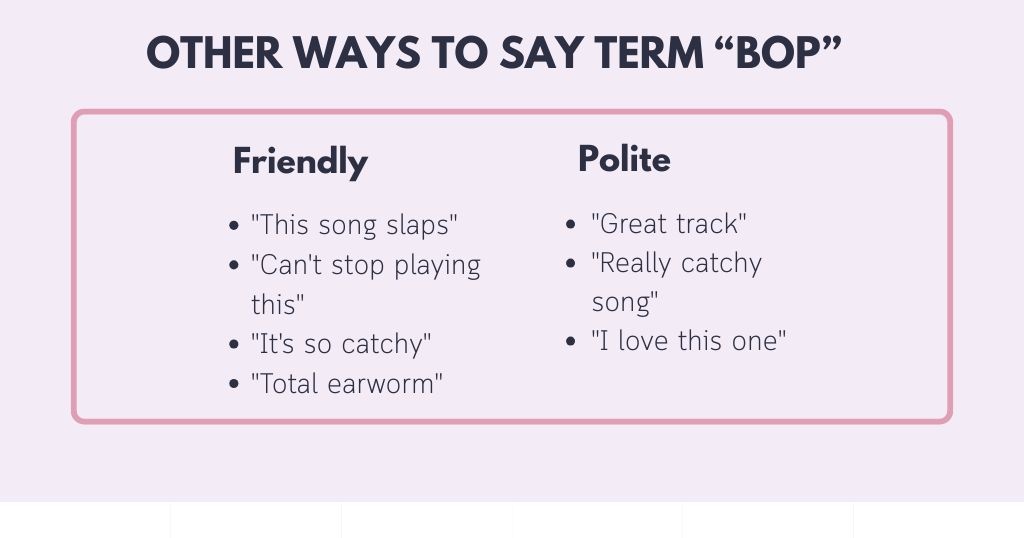 better ways to Say BOP in Different Ways