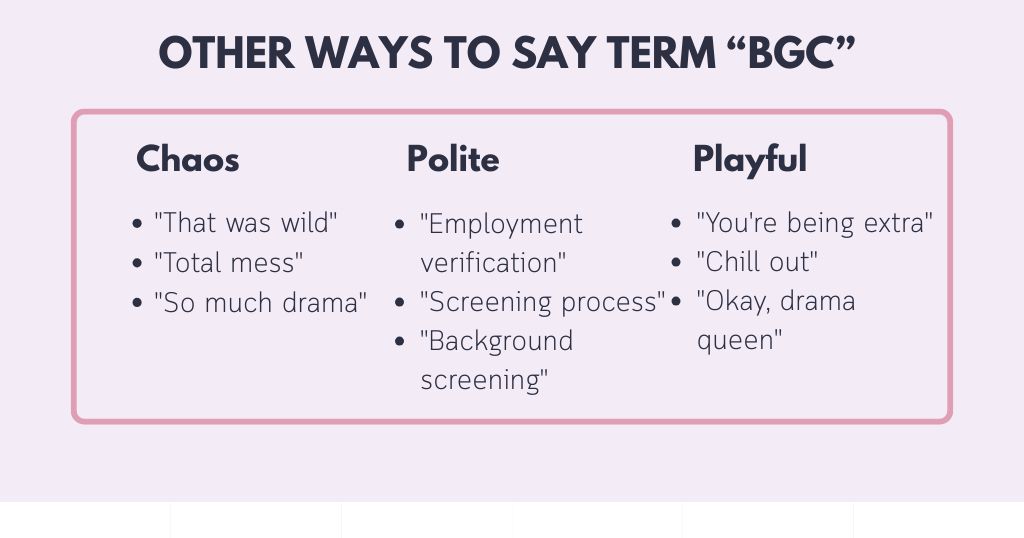 Better Words When "BGC" Feels Wrong