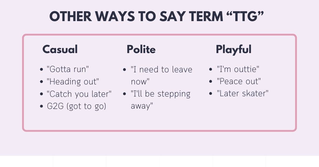 Better Words When "TTG" Doesn't Fit