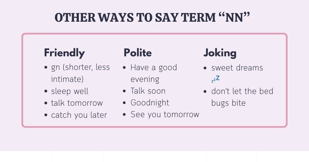 Other ways to say term NN in texting