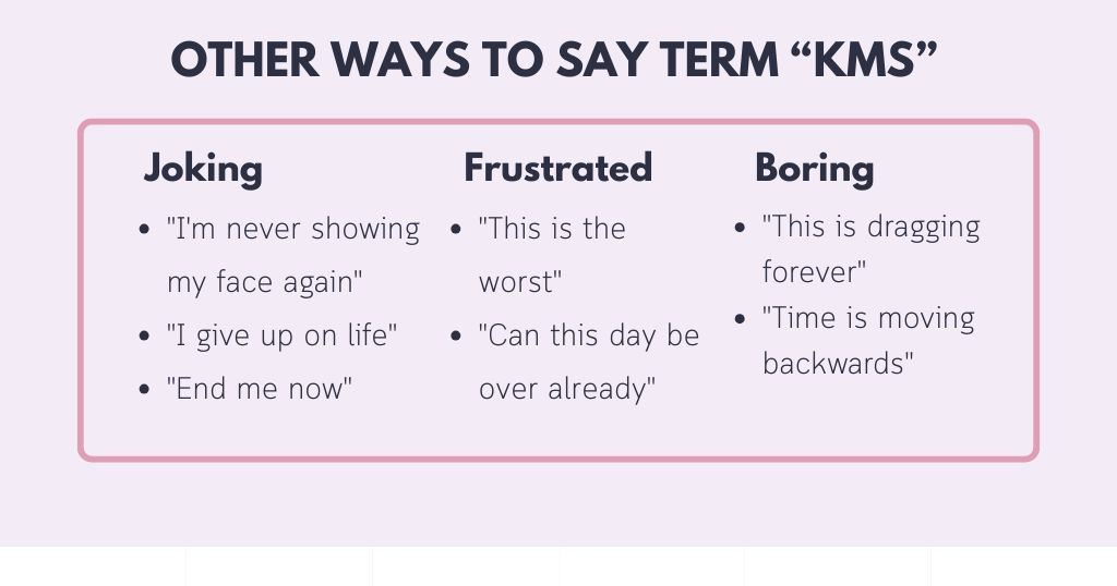 Better Ways to Say "You're Dying Inside" instead of KMS
