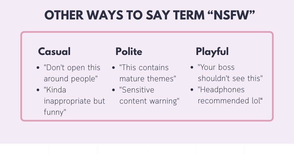 NSFW Meaning in Text? Better Ways to Warn Someone