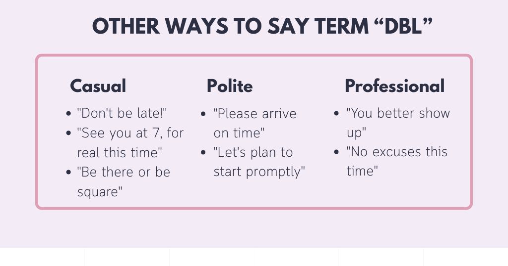 Other Ways to Say the Same Thing Without Using DBL