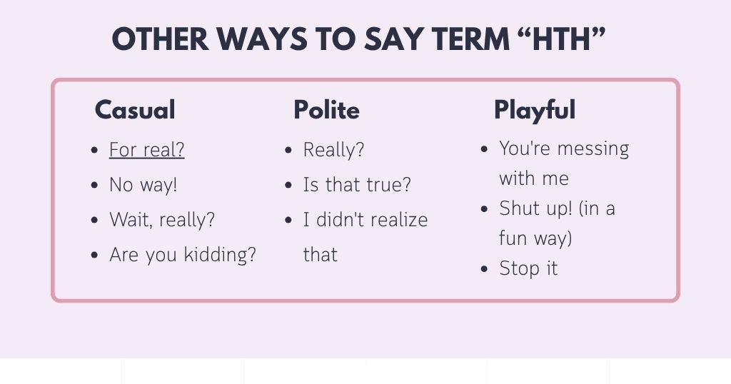 Other Ways to Say What "HTH" Says