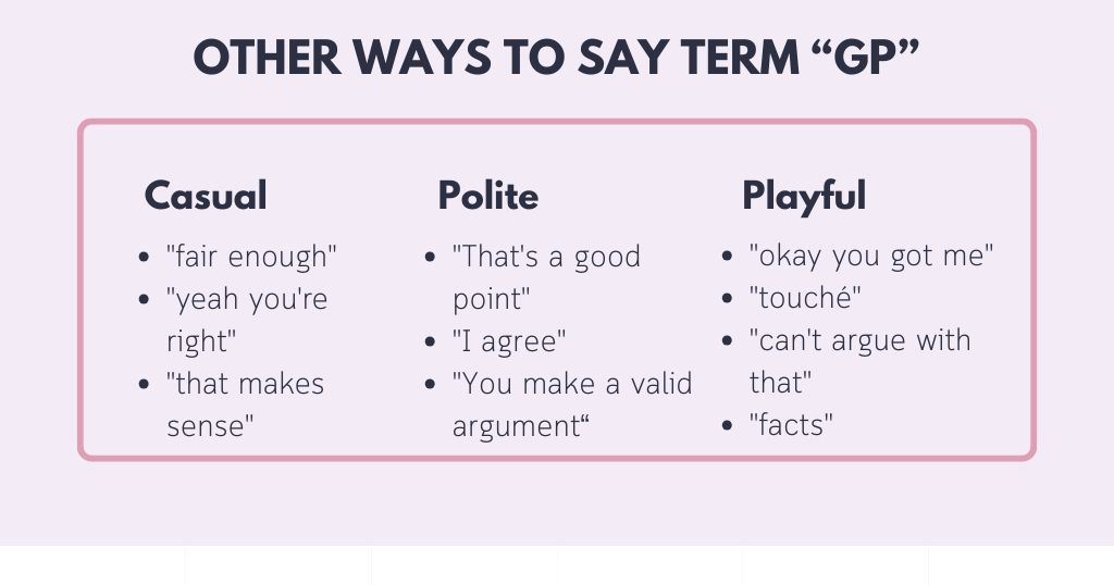 Say "GP" Better: Other Ways to Get Your Point Across