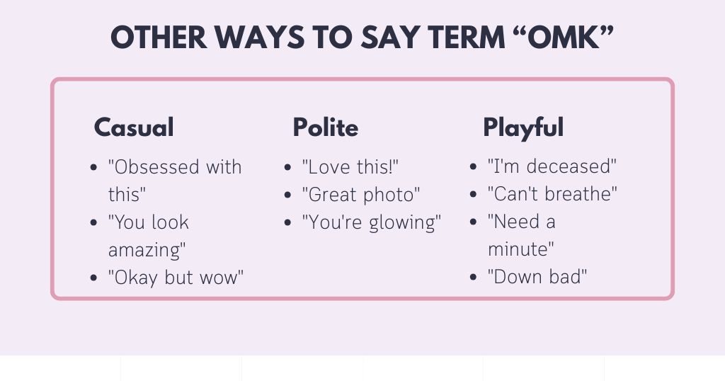 Say OMK Differently: Other Ways to Express the Same Vibe