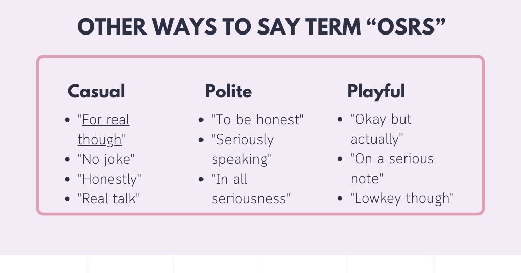 Say OSRS in Texts Differently: Other Ways to Keep It Real