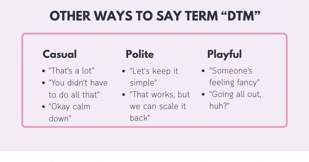 What Does DTM Mean? Other Ways to Say What DTM Means