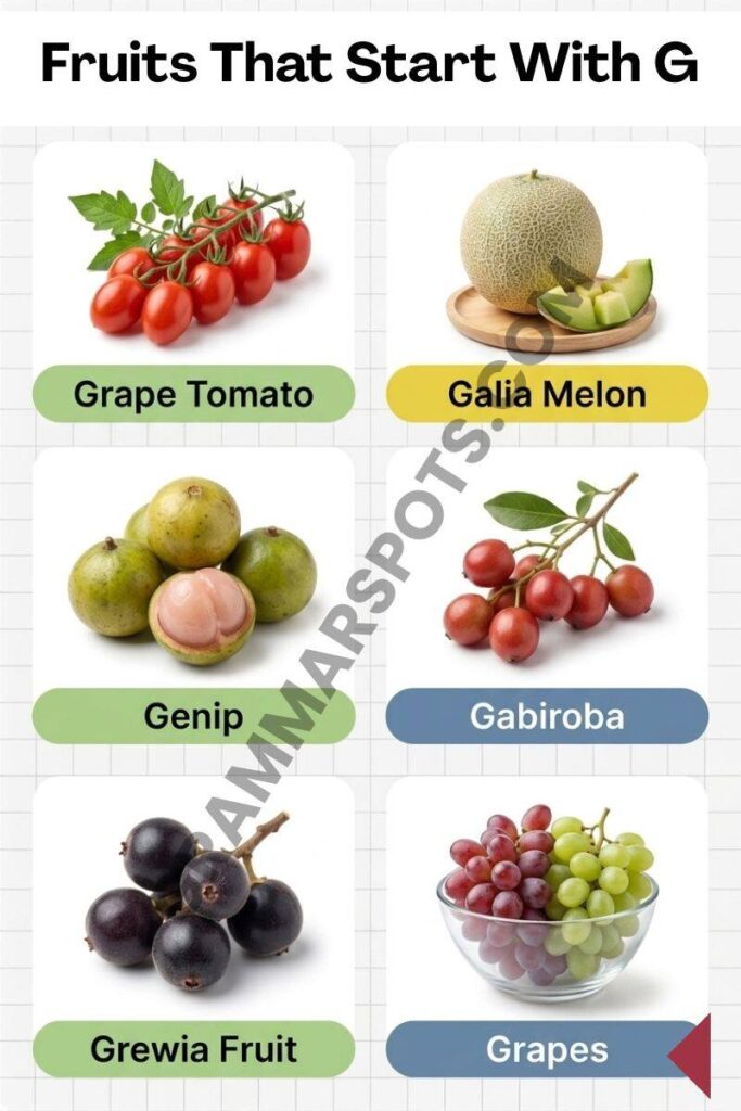 Complete list of Fruits That Start With G