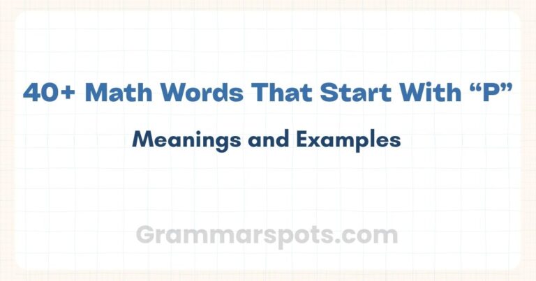 40+ Math Words That Start With P (With Meanings and Examples)