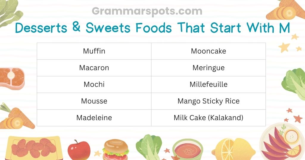 Desserts & Sweets Foods That Start With M