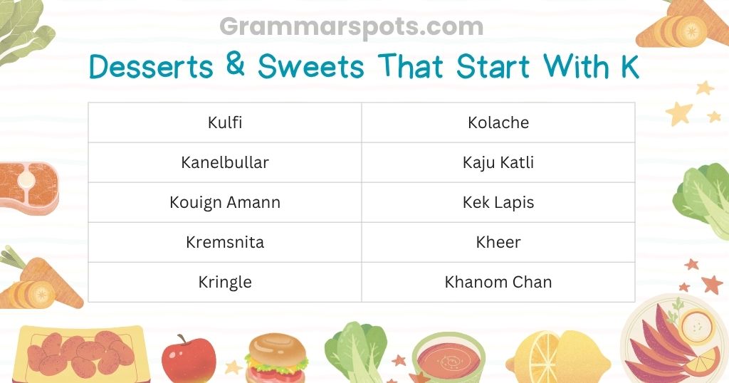 Desserts & Sweets That Start With K