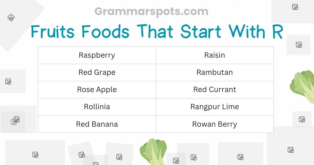 Fruits Foods That Start With R