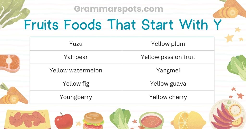 Fruits Foods That Start With Y