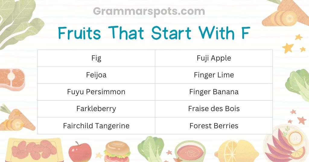 Fruits That Start With F