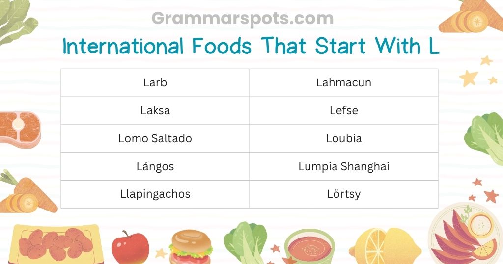 International Foods That Start With L