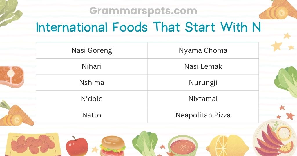International Foods That Start With N