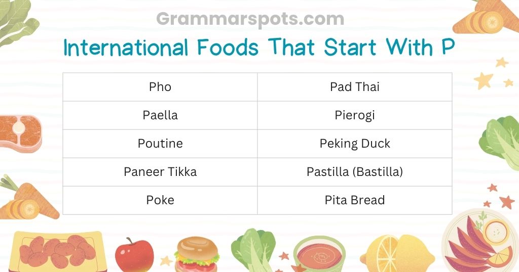 International Foods That Start With P