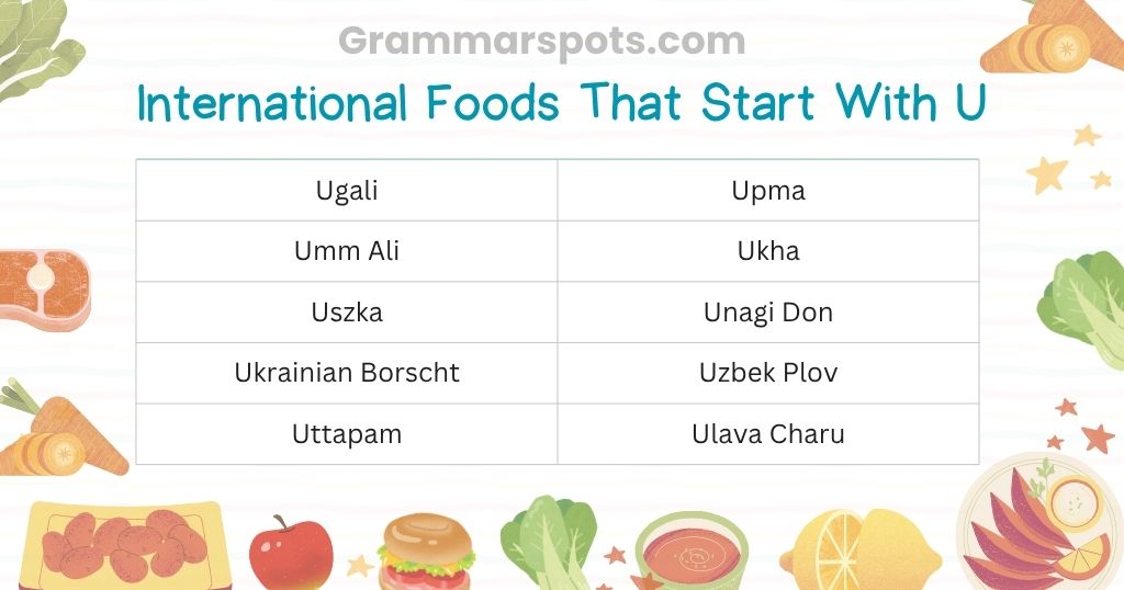 International Foods That Start With U
