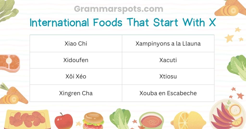 International Foods That Start With X