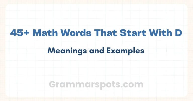 45+ Math Words That Start With D (With Meanings and Examples)
