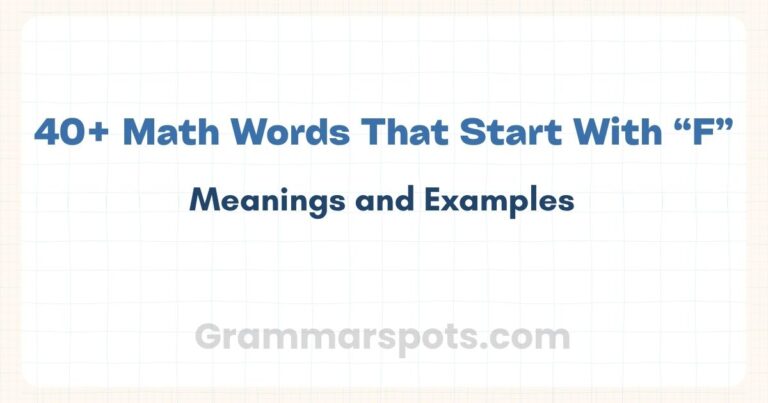 40+ Math Words That Start With F (With Meanings and Examples)