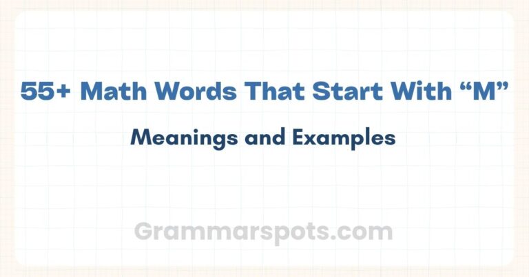 55+ Math Words That Start With M (With Meanings and Examples)