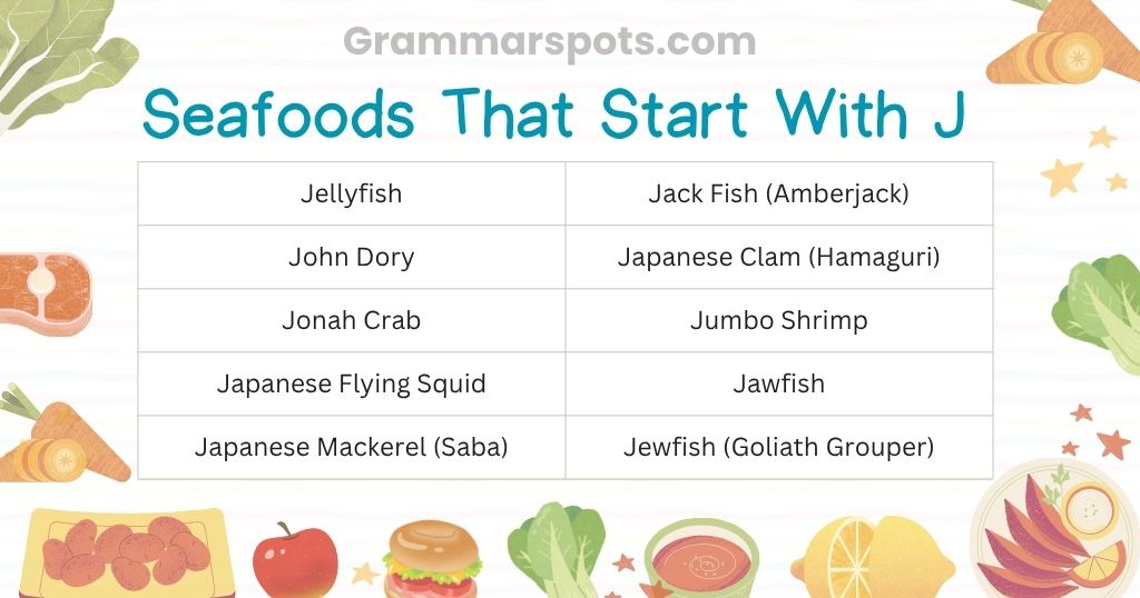 Seafoods That Start With J