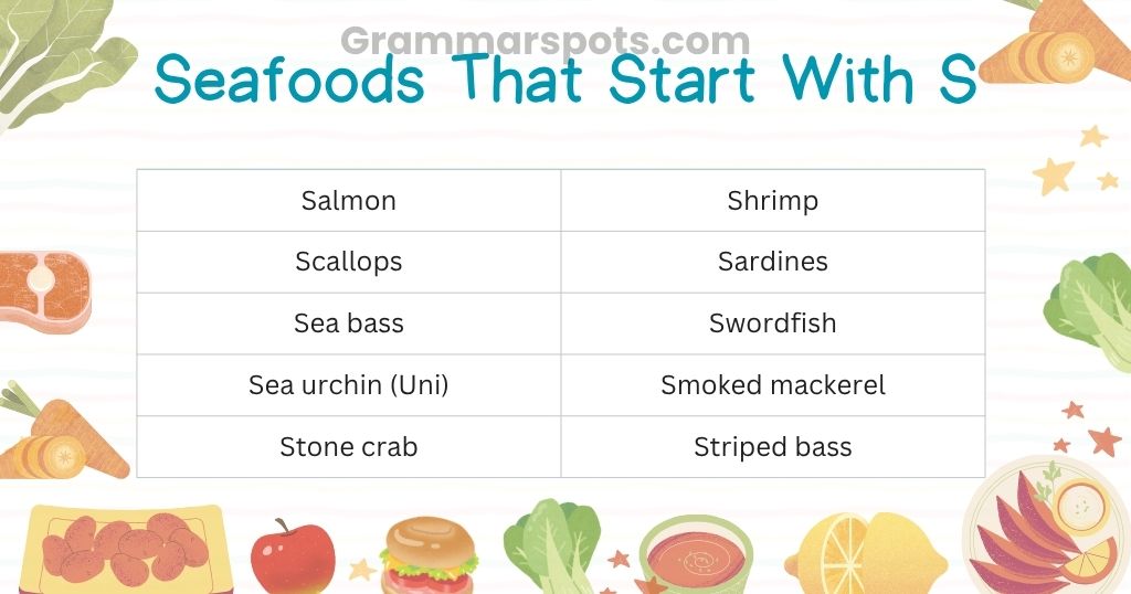 Seafoods That Start With S