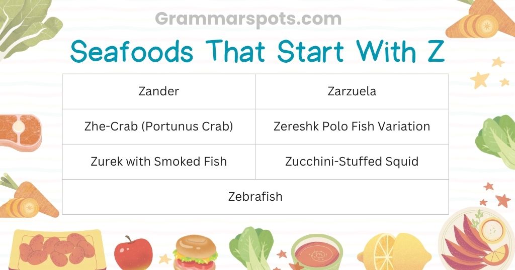 Seafoods That Start With Z