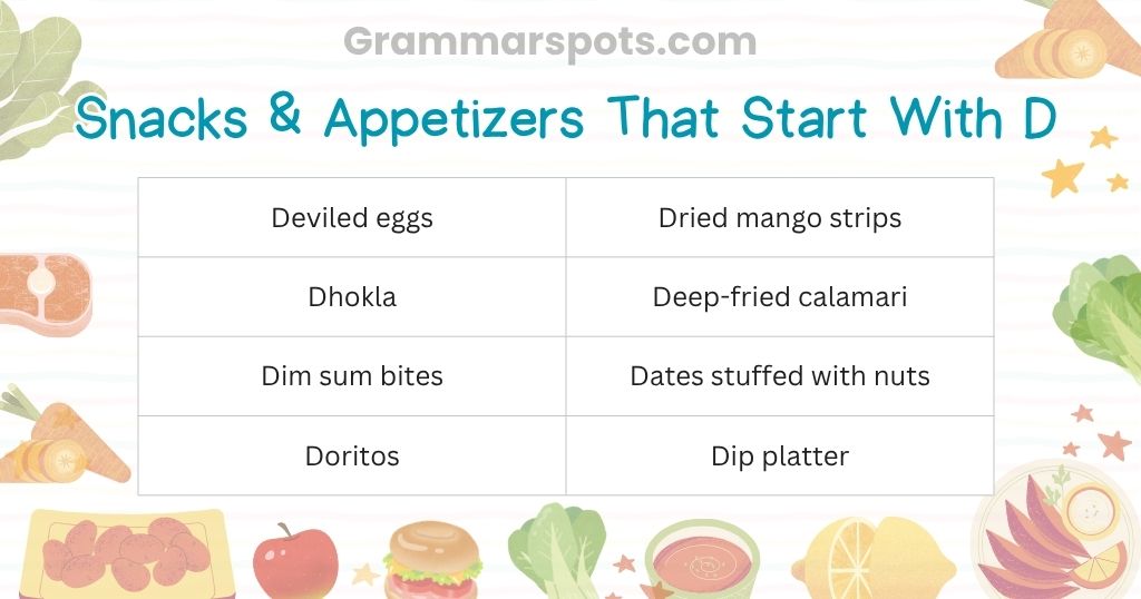 Snacks & Appetizers That Start With D