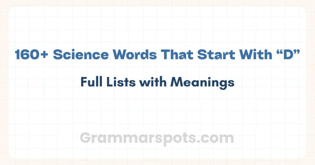 Science Words That Start With D | Full List with Meanings