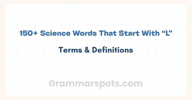 Science Words That Start With L | Terms & Definitions