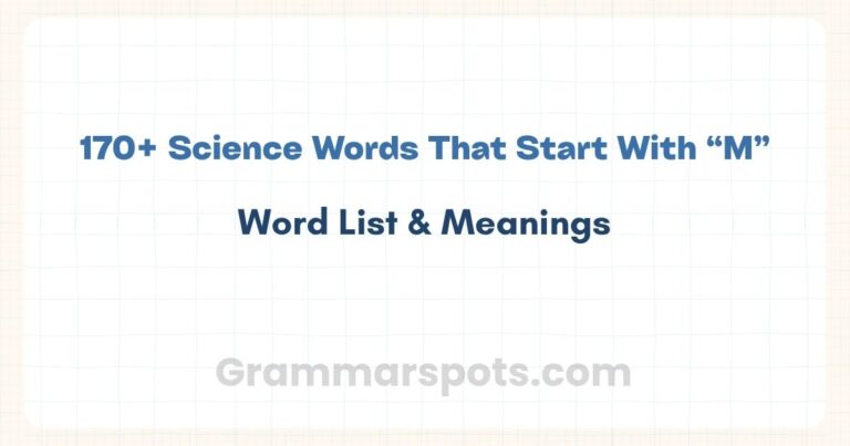 Science Words That Start With M | Word List & Meanings