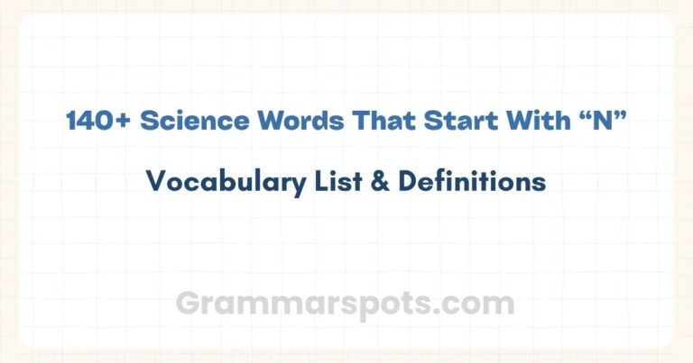 Science Words That Start With N | Vocabulary List & Definitions