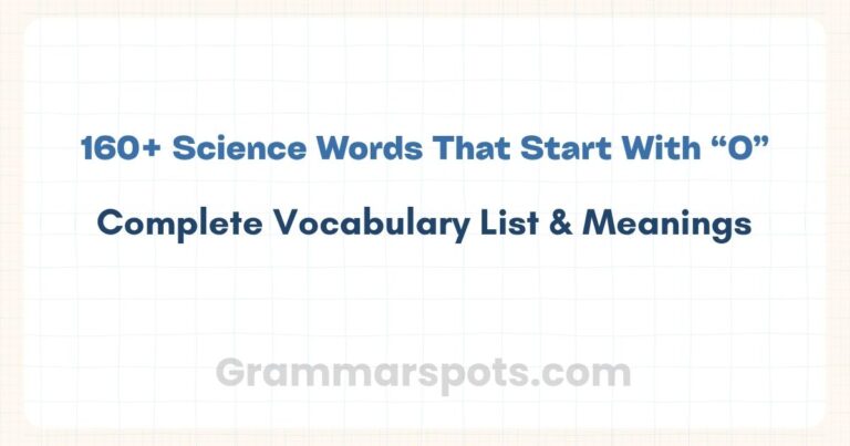 Science Words That Start With O | Complete Vocabulary List & Meanings