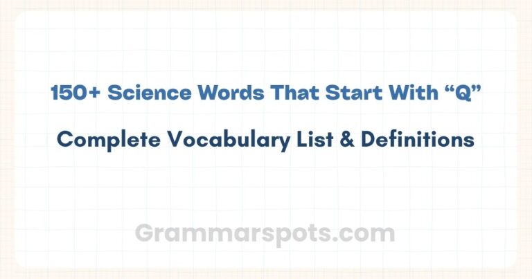 Science Words That Start With Q | Complete Vocabulary List & Definitions