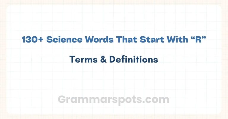 Science Words That Start With R | Terms & Definitions