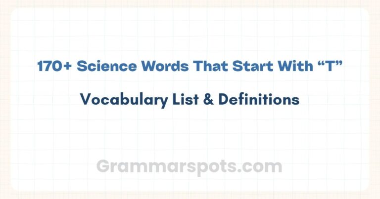 Science Words That Start With T | Vocabulary List & Definitions