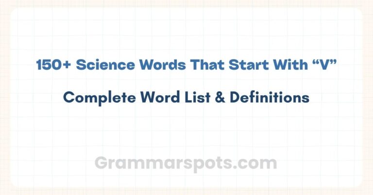 Science Words That Start With V | Complete Word List & Definitions
