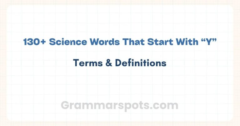 Science Words That Start With Y | Terms & Definitions