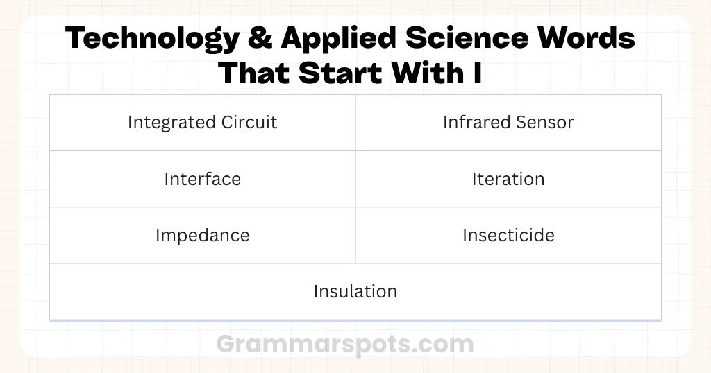 Technology & Applied Science Words That Start With I