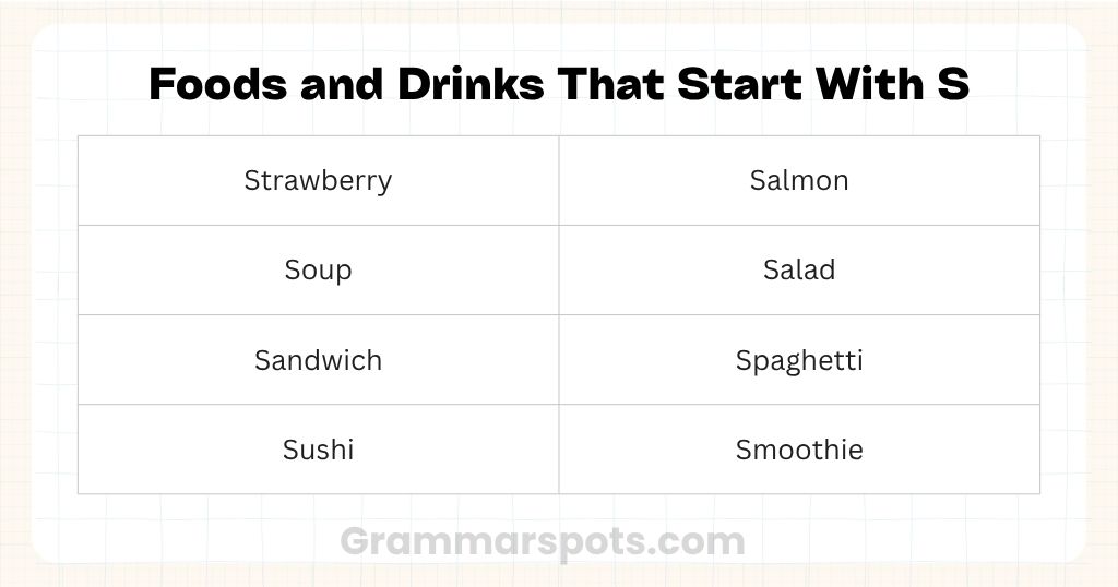 Food & Drink That Start With S