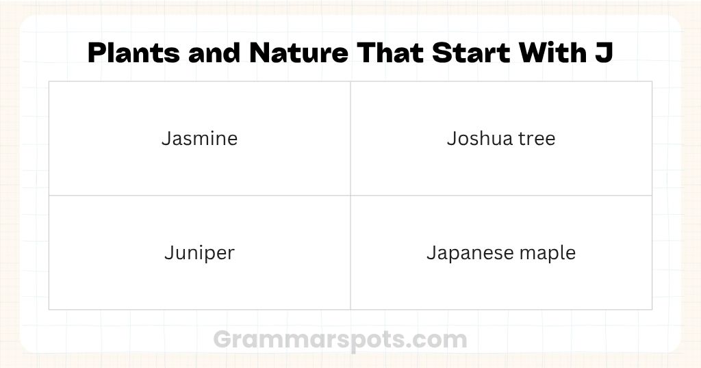 Plants and Nature That start with J